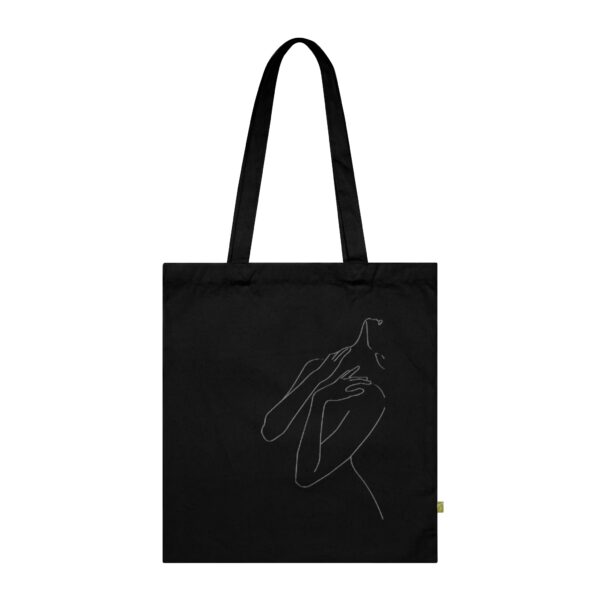 Minimalist Organic Cotton Tote Bag - Elegant Line Art Design