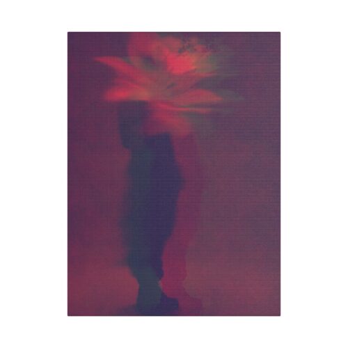 Stretched Canvas Art Print, Abstract Flower Wall Decor, Home Office Artwork, Modern Decor, Unique Gift Idea