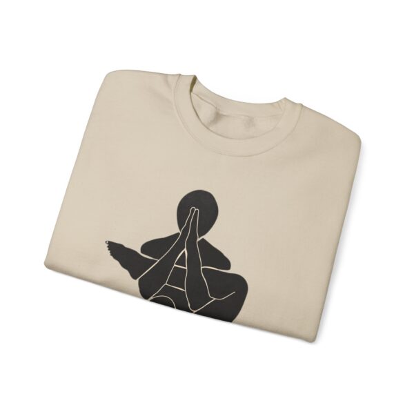 10043484445166680478_2048-1.jpeg Abstract Yoga Art Sweatshirt — Meditation Silhouette with Color Block Back Art