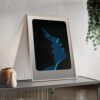 Framed Blue Silhouette Art Poster — Modern Double Profile Wall Print