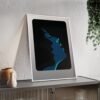 Framed Blue Silhouette Art Poster — Modern Double Profile Wall Print