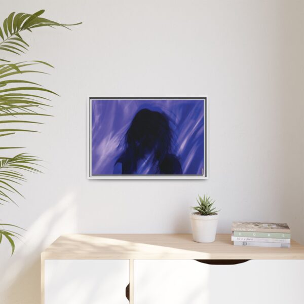 Abstract Blue Silhouette Matte Canvas (Framed)