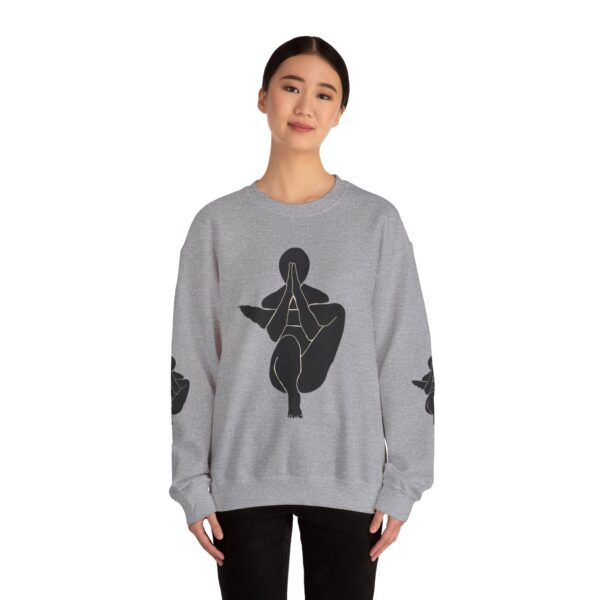 12907539069271994549_2048-1.jpeg Abstract Yoga Art Sweatshirt — Meditation Silhouette with Color Block Back Art
