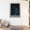 Framed Blue Silhouette Art Poster — Modern Double Profile Wall Print