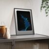 Framed Blue Silhouette Art Poster — Modern Double Profile Wall Print
