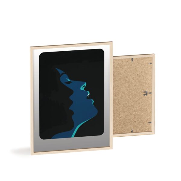 Framed Blue Silhouette Art Poster — Modern Double Profile Wall Print