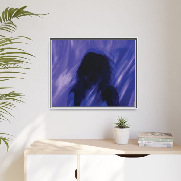 Abstract Blue Silhouette Matte Canvas (Framed)