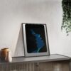 Framed Blue Silhouette Art Poster — Modern Double Profile Wall Print