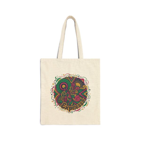 Maximalist Boho Collage Tote, bold floral stripes, pattern party cotton canvas