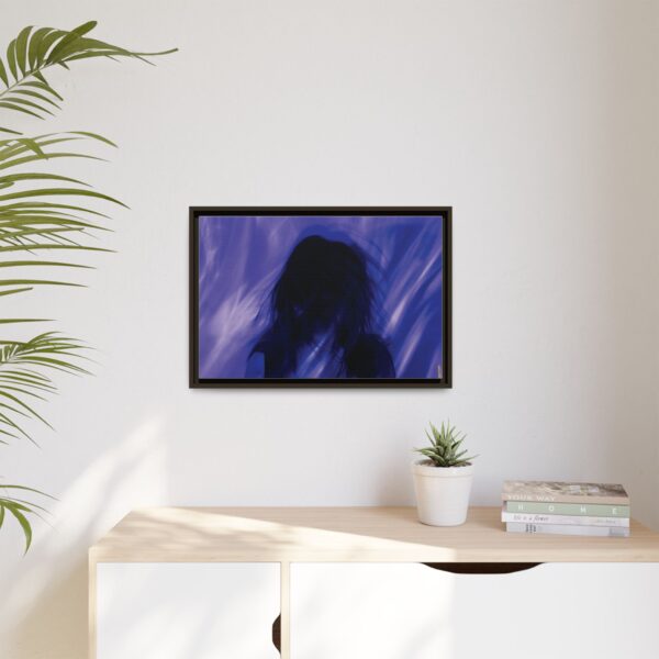 Abstract Blue Silhouette Matte Canvas (Framed)