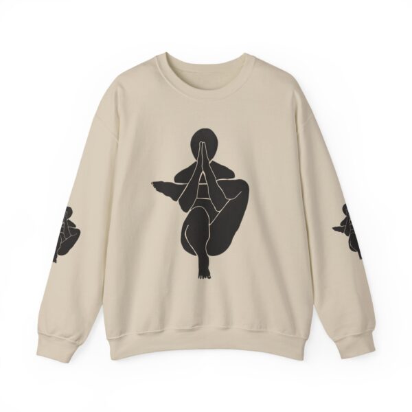 15998082050707282683_2048-1.jpeg Abstract Yoga Art Sweatshirt — Meditation Silhouette with Color Block Back Art