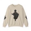 Abstract Yoga Art Sweatshirt — Meditation Silhouette with Color Block Back Art