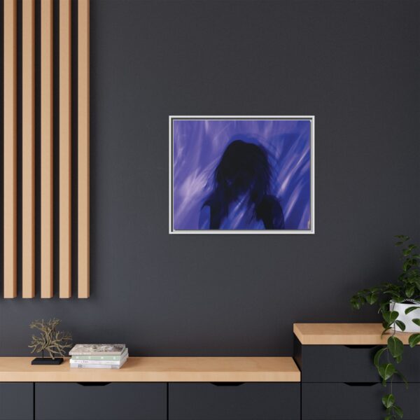 Abstract Blue Silhouette Matte Canvas (Framed)