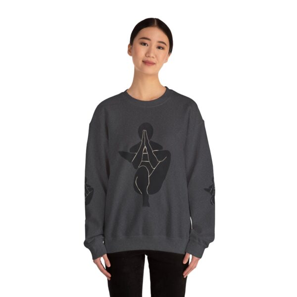 16485920154594646800_2048-1.jpeg Abstract Yoga Art Sweatshirt — Meditation Silhouette with Color Block Back Art
