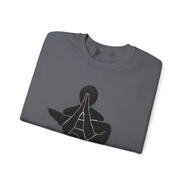 Abstract Yoga Art Sweatshirt — Meditation Silhouette with Color Block Back Art