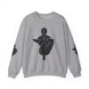 Abstract Yoga Art Sweatshirt — Meditation Silhouette with Color Block Back Art