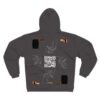 Zip Hoodie with Abstract Print & Back QR Hand Illustration