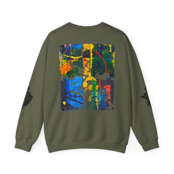 2181240935566235643_2048-1.jpeg Abstract Yoga Art Sweatshirt — Meditation Silhouette with Color Block Back Art
