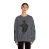 Abstract Yoga Art Sweatshirt — Meditation Silhouette with Color Block Back Art