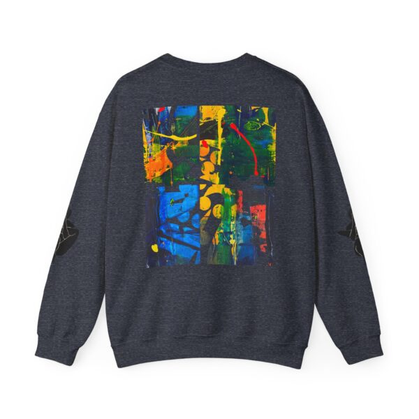 Abstract Yoga Art Sweatshirt — Meditation Silhouette with Color Block Back Art