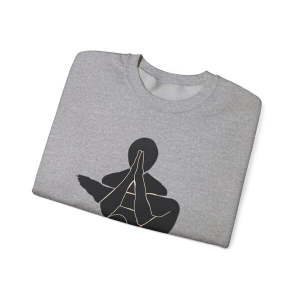 9026738939491597382_2048-1.jpeg Abstract Yoga Art Sweatshirt — Meditation Silhouette with Color Block Back Art