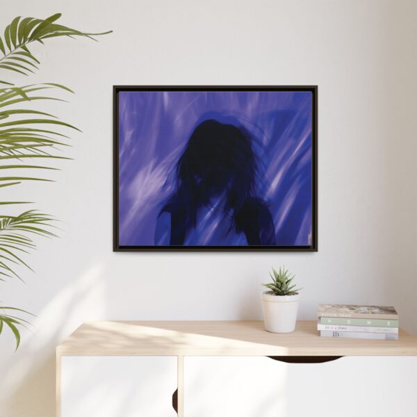 Abstract Blue Silhouette Matte Canvas (Framed)