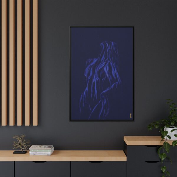 Lover Club Framed Matte Canvas Print — Dark Minimalist Romance Wall Art