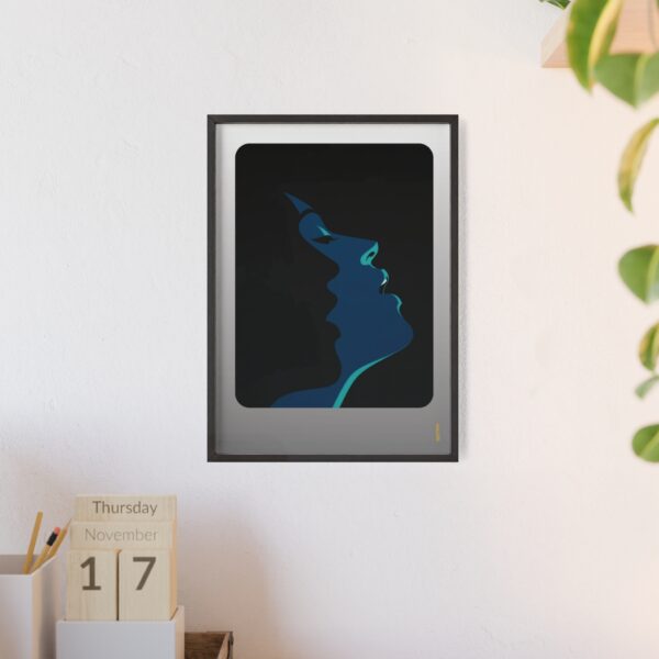 1074009029601917976_2048.jpeg Framed Blue Silhouette Art Poster — Modern Double Profile Wall Print