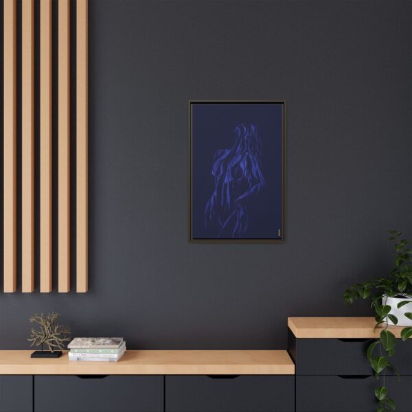 Lover Club Framed Matte Canvas Print — Dark Minimalist Romance Wall Art