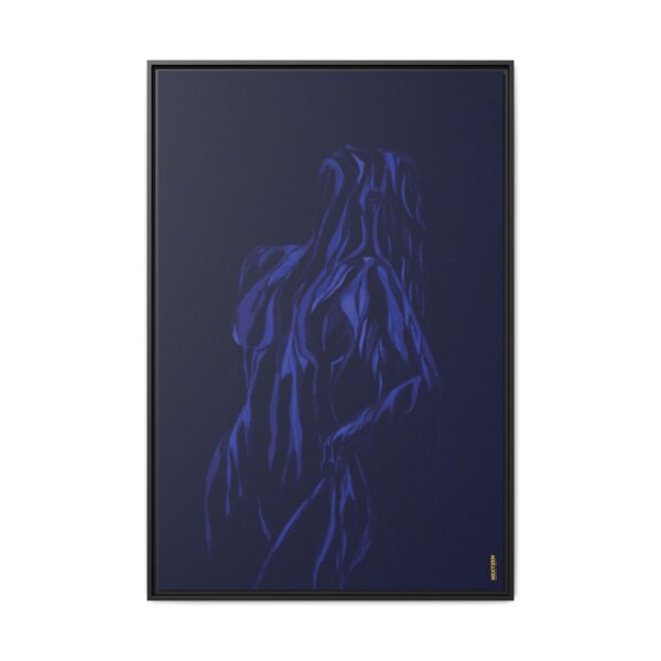 Lover Club Framed Matte Canvas Print — Dark Minimalist Romance Wall Art