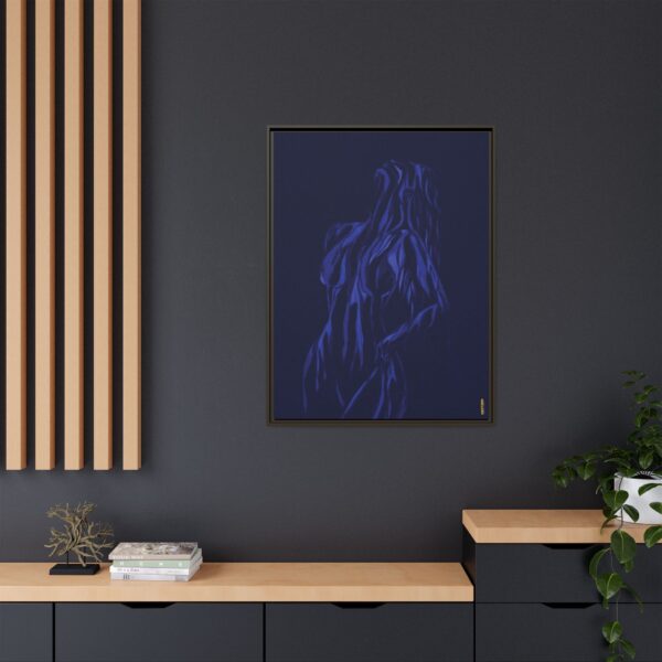 Lover Club Framed Matte Canvas Print — Dark Minimalist Romance Wall Art