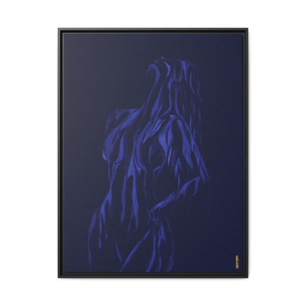 Lover Club Framed Matte Canvas Print — Dark Minimalist Romance Wall Art