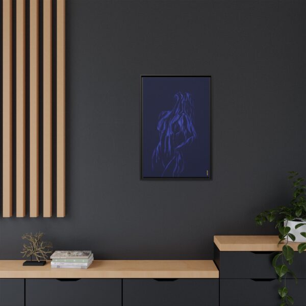 Lover Club Framed Matte Canvas Print — Dark Minimalist Romance Wall Art