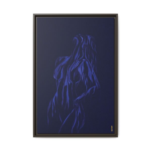 Lover Club Framed Matte Canvas Print — Dark Minimalist Romance Wall Art