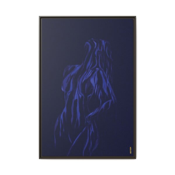 Lover Club Framed Matte Canvas Print — Dark Minimalist Romance Wall Art