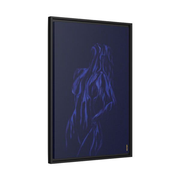 Lover Club Framed Matte Canvas Print — Dark Minimalist Romance Wall Art