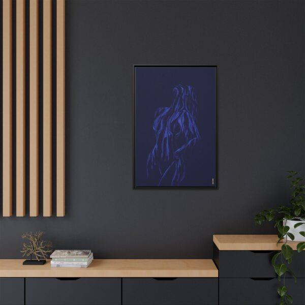 Lover Club Framed Matte Canvas Print — Dark Minimalist Romance Wall Art