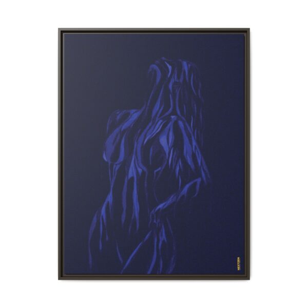 Lover Club Framed Matte Canvas Print — Dark Minimalist Romance Wall Art