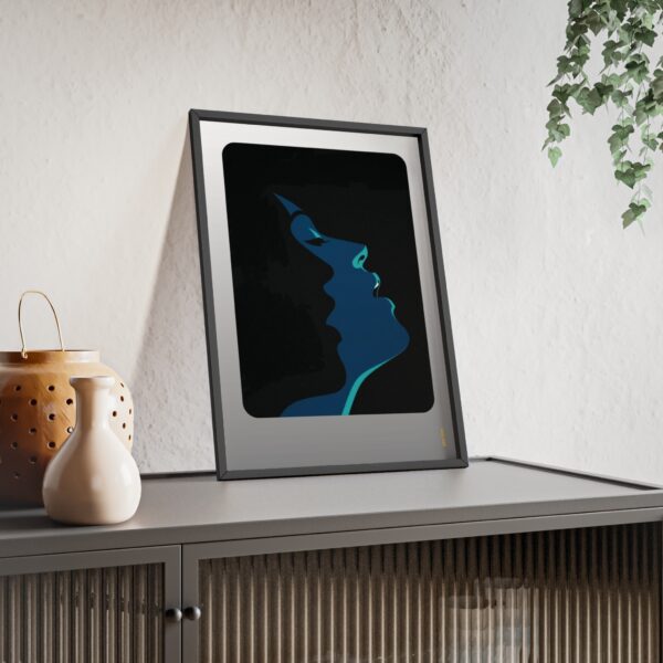 3205799153441312637_2048.jpeg Framed Blue Silhouette Art Poster — Modern Double Profile Wall Print