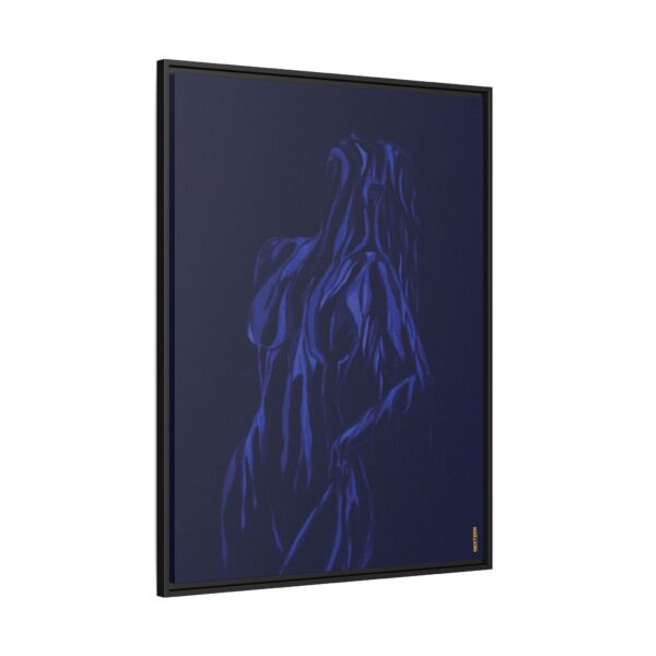 Lover Club Framed Matte Canvas Print — Dark Minimalist Romance Wall Art