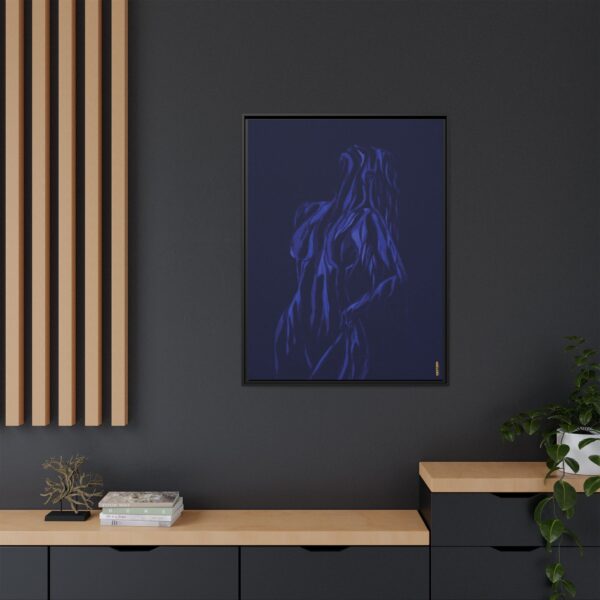 Lover Club Framed Matte Canvas Print — Dark Minimalist Romance Wall Art