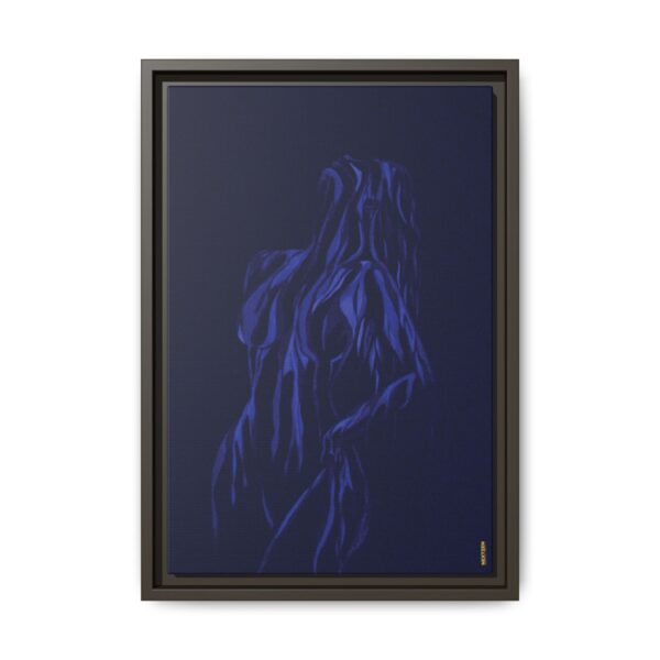 Lover Club Framed Matte Canvas Print — Dark Minimalist Romance Wall Art