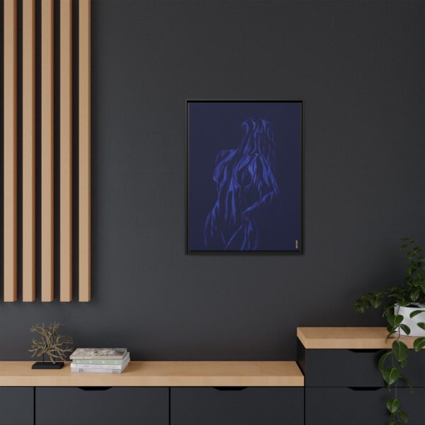 Lover Club Framed Matte Canvas Print — Dark Minimalist Romance Wall Art