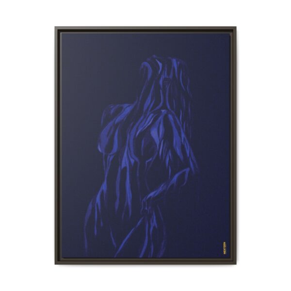Lover Club Framed Matte Canvas Print — Dark Minimalist Romance Wall Art
