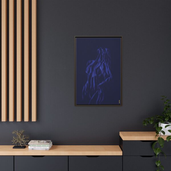 Lover Club Framed Matte Canvas Print — Dark Minimalist Romance Wall Art