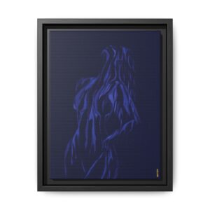 Lover Club Framed Matte Canvas Print — Dark Minimalist Romance Wall Art