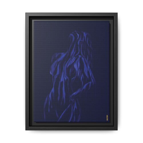 Lover Club Framed Matte Canvas Print — Dark Minimalist Romance Wall Art