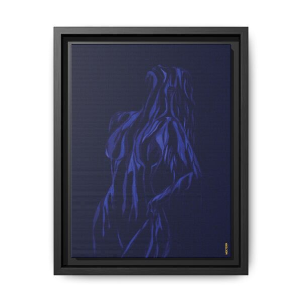Lover Club Framed Matte Canvas Print — Dark Minimalist Romance Wall Art
