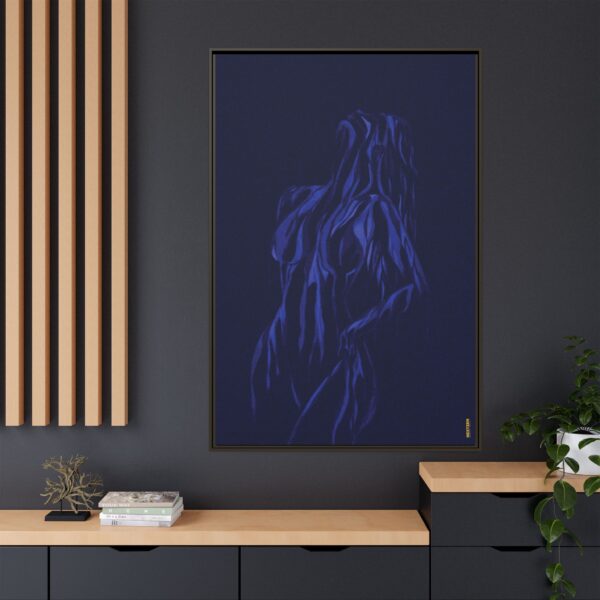 Lover Club Framed Matte Canvas Print — Dark Minimalist Romance Wall Art