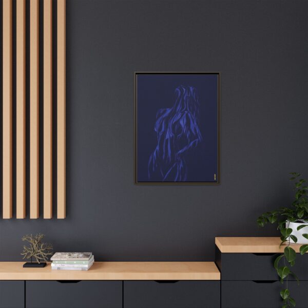 Lover Club Framed Matte Canvas Print — Dark Minimalist Romance Wall Art